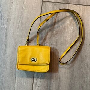 Coach Mustard Leather Small Crossbody Bag